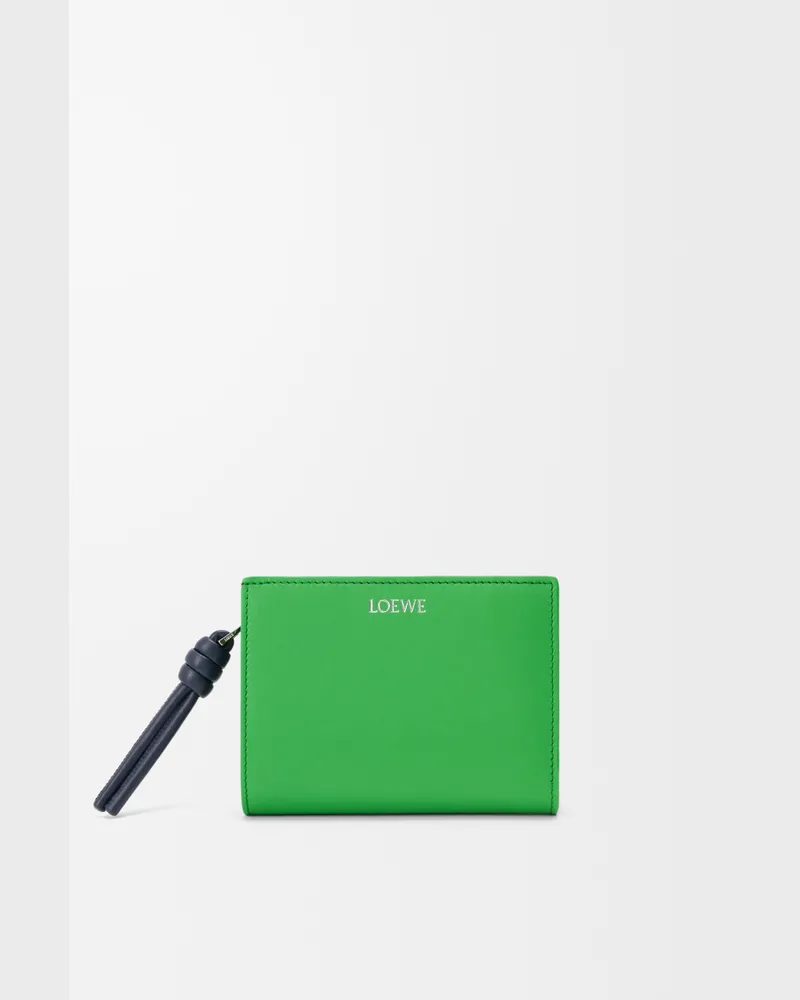 Loewe Knot Compact Wallet In Shiny Nappa Leather skin Mujer Clover