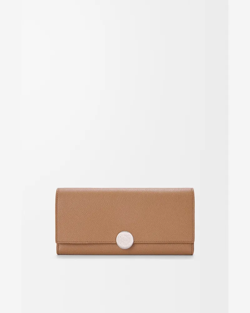 Loewe Pebble Continental Wallet In Mini Grain Leather skin Mujer Mocha