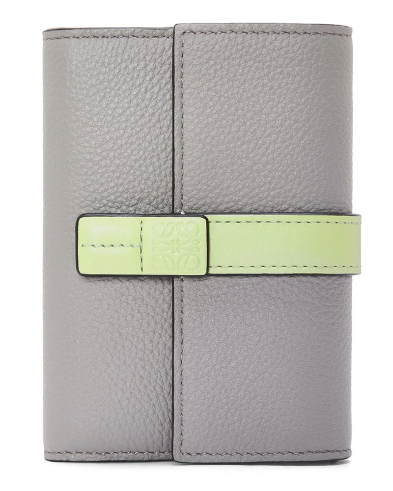 Loewe Luxury Small vertical wallet in soft grained calfskin Pearl