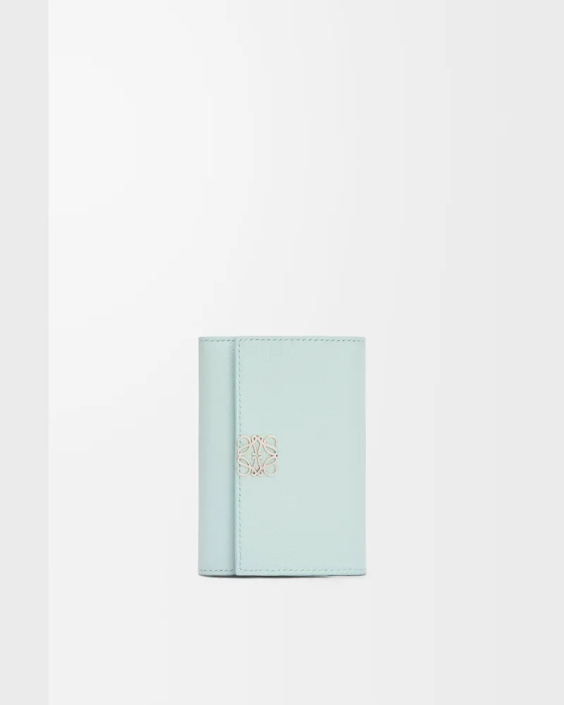 Loewe Anagram Small Vertical Wallet In Pebble Grained Leather skin Mujer Frozen
