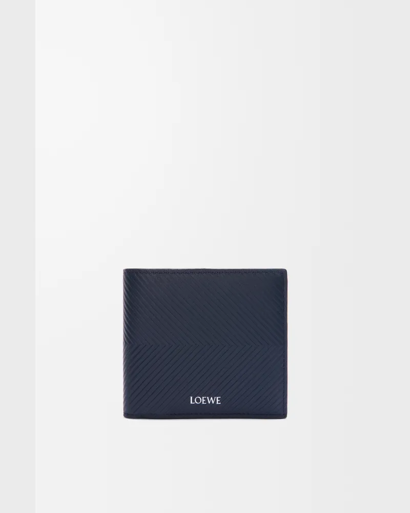 Loewe Bifold Coin Wallet In Textured Leather skin Hombre Deep