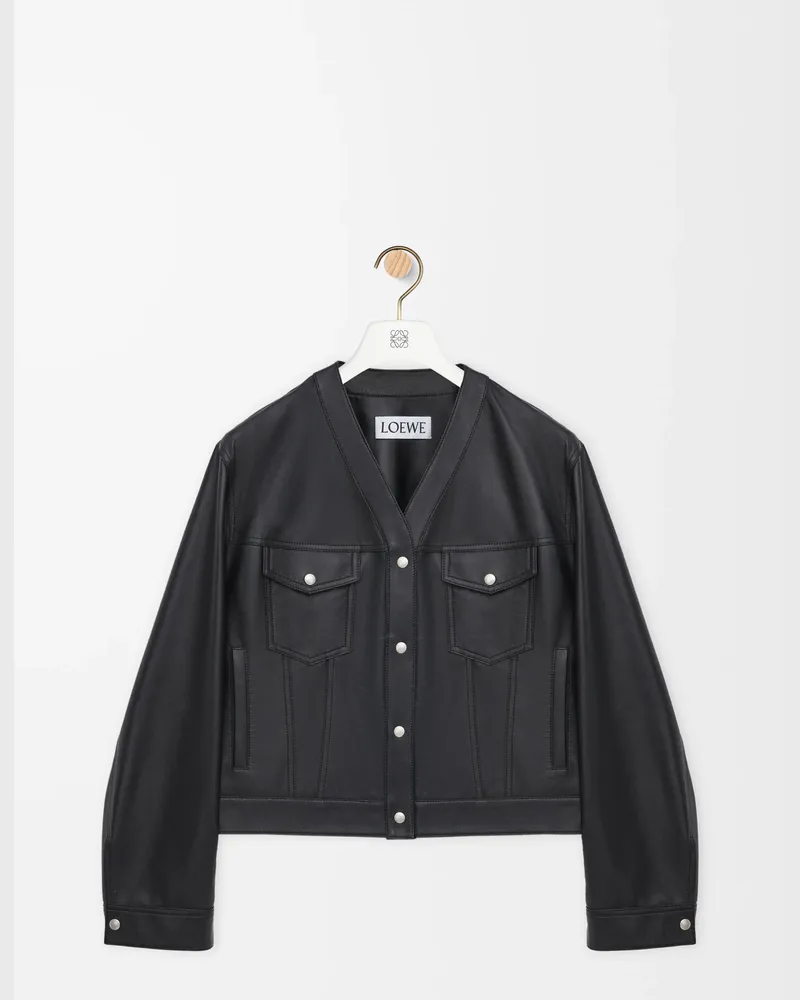 Loewe Cardigan In Nappa Lambskin Size Mujer Black