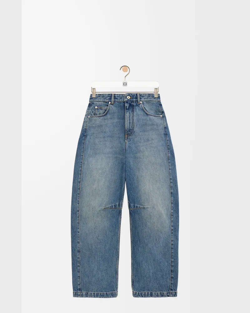 Loewe Anagram Barrel Jeans In Denim Size Mujer Washed
