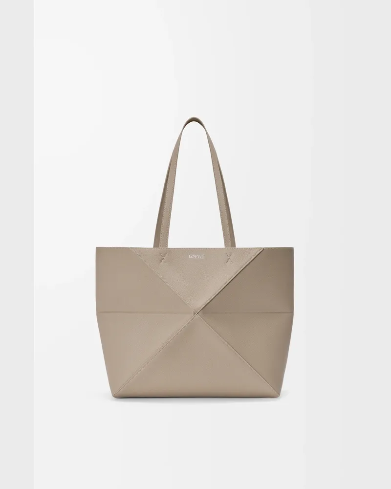 Loewe Medium Horizontal Puzzle Fold Tote In Soft Grained Leather skin Mujer Clay
