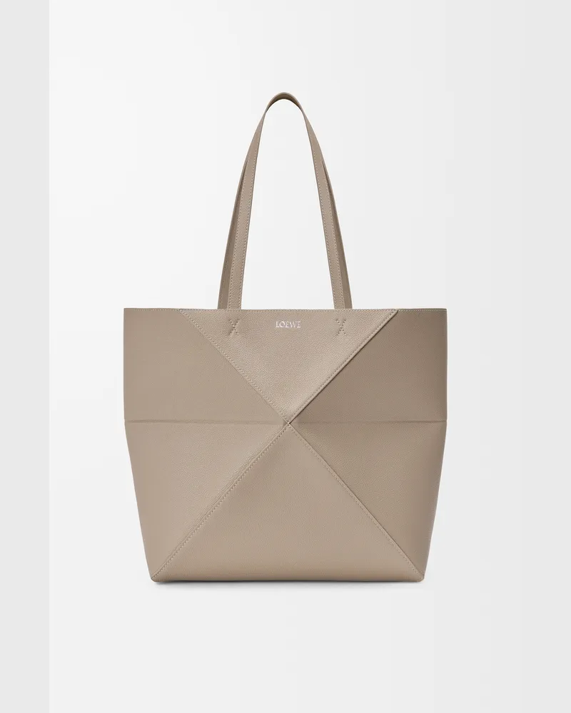 Loewe Medium Horizontal Puzzle Fold Tote In Soft Grained Leather skin Mujer Clay