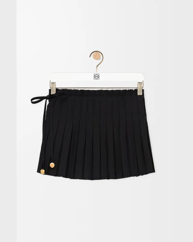 Loewe Pleated Shorts In Viscose And Linen Size Mujer Black