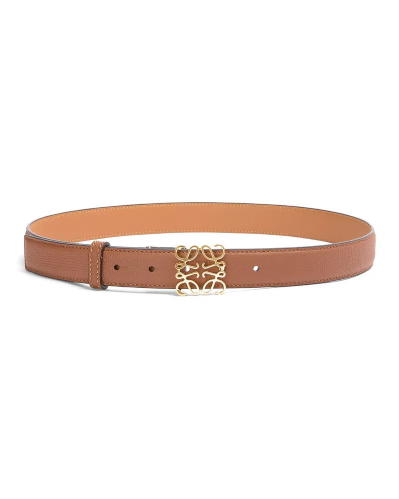 Loewe Luxury Anagram belt in pebble grain calfskin Tan