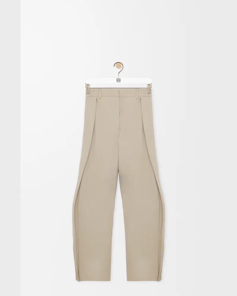 Loewe Trousers In Cotton And Silk Size Mujer Beige