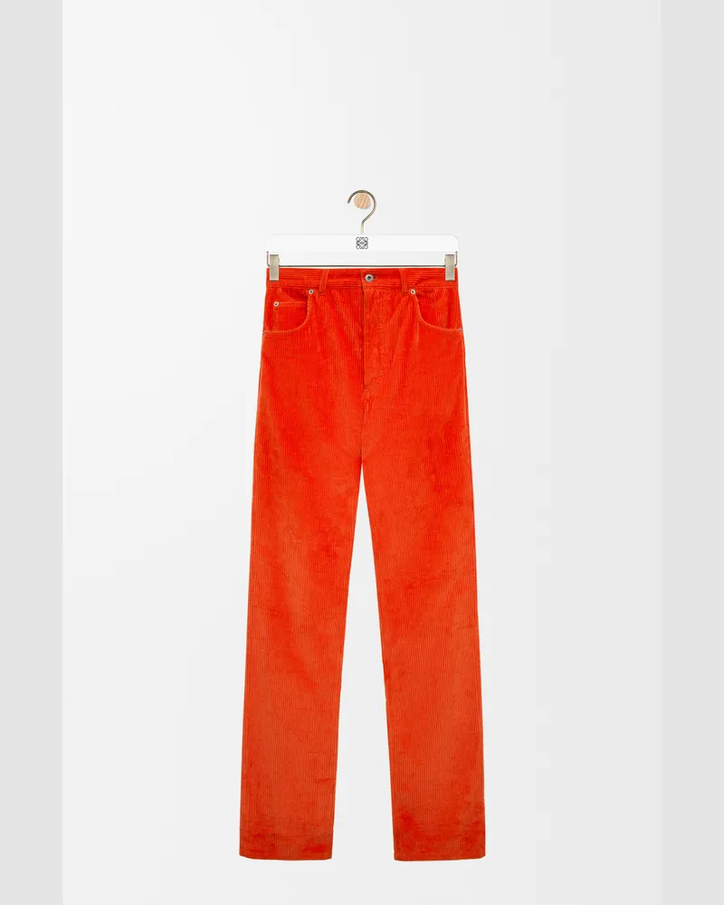 Loewe Trousers In Cotton Corduroy Size Hombre Orange