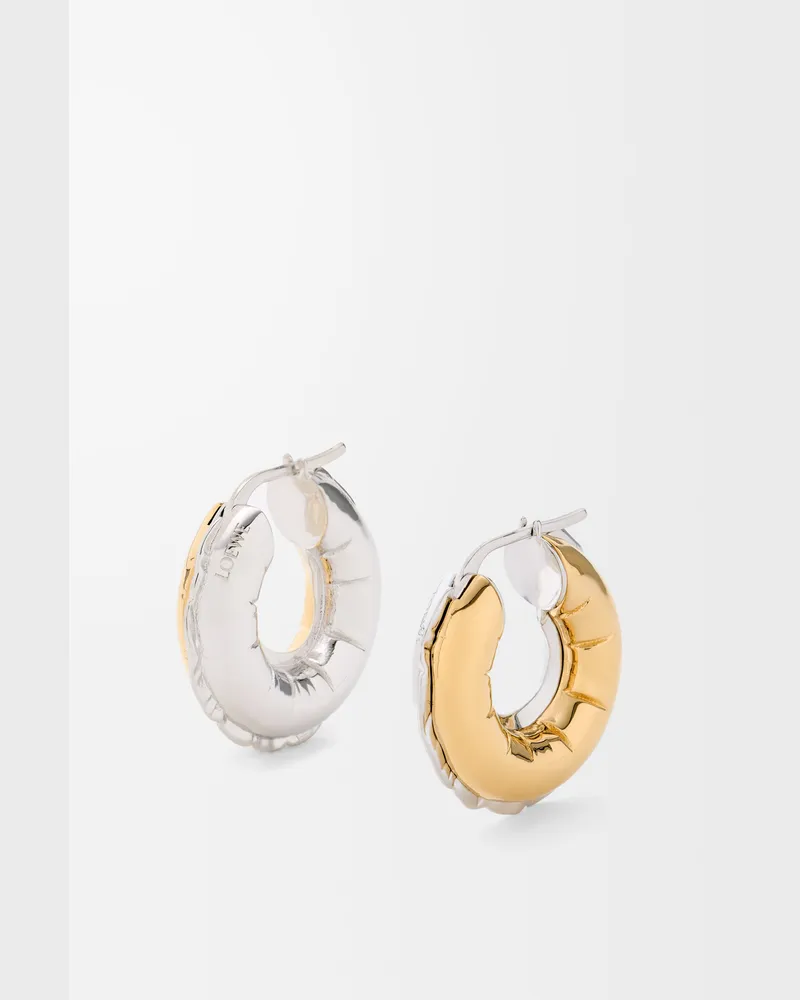 Loewe Blown Inflated Hoop Earrings In Brass Mujer Silver