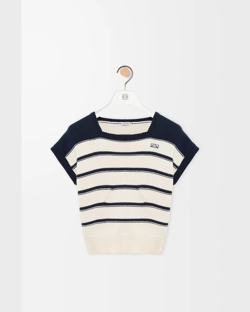 Loewe Sleeveless Sweater In Cotton And Wool Size Mujer White