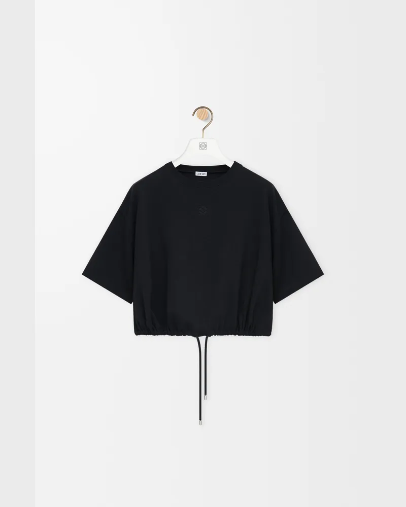 Loewe Cropped T-shirt In Cotton Size Mujer Black