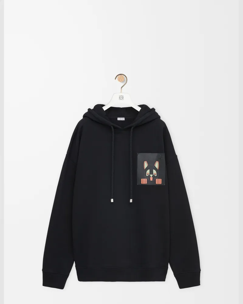 Loewe Relaxed Fit Hoodie In Cotton Size Hombre Black