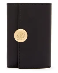 Loewe Luxury Pebble small vertical wallet in shiny nappa calfskin Black