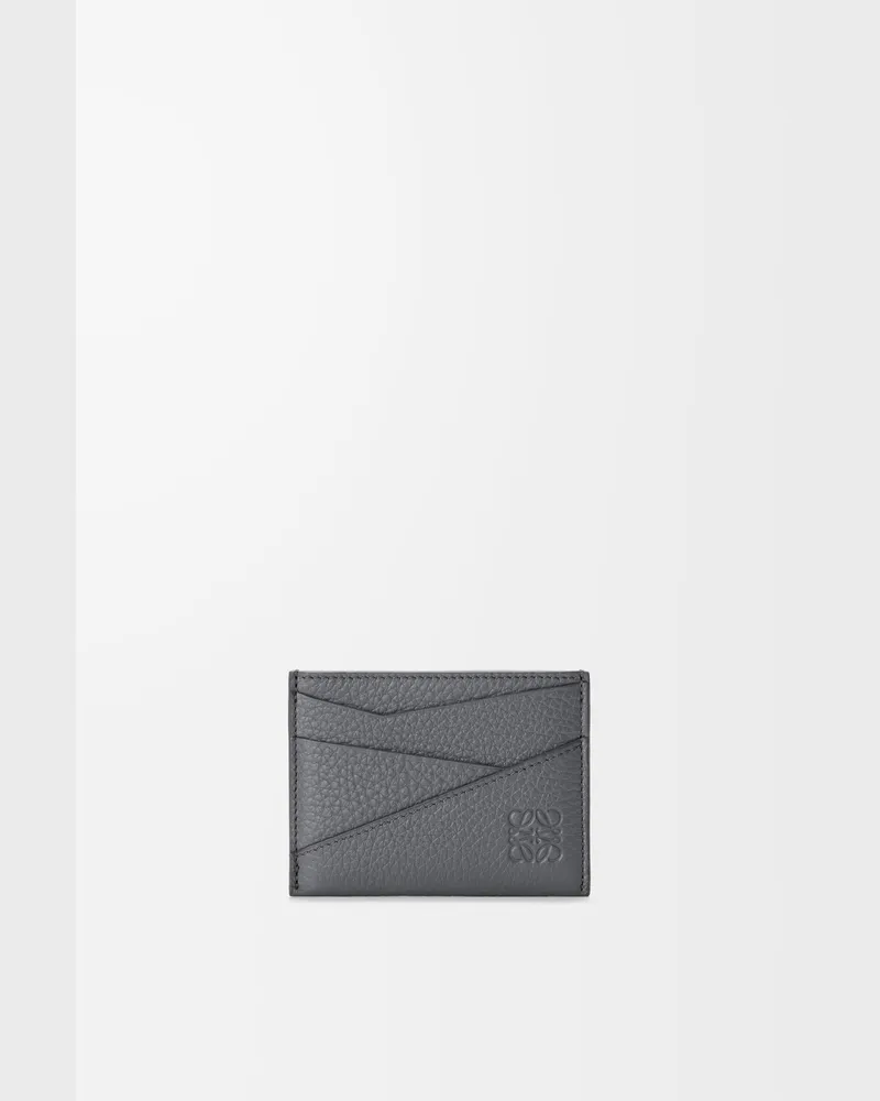 Loewe Puzzle Plain Cardholder In Supple Grained Leather skin Hombre Blue