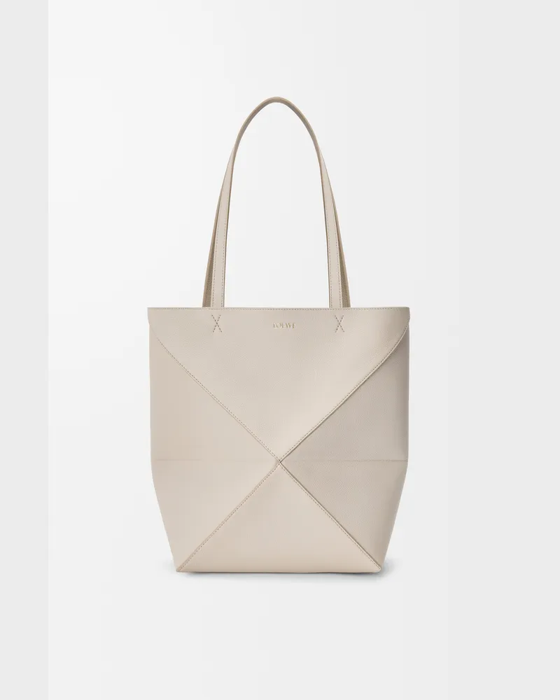Loewe Medium Puzzle Fold Tote In Soft Grained Leather skin Mujer Light