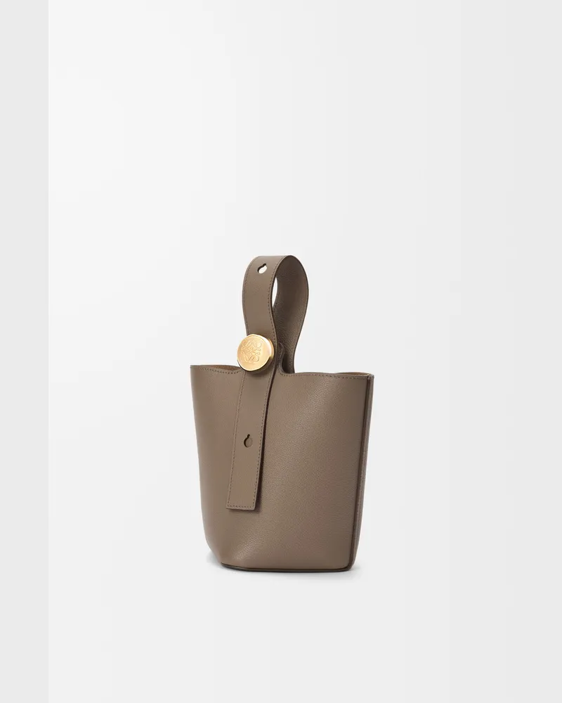 Loewe Mini Pebble Bucket In Soft Grained Leather skin Mujer Taupe