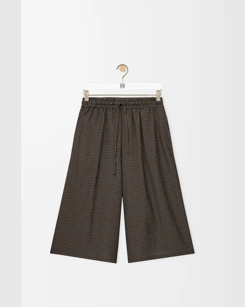 Loewe Drawstring Shorts In Cotton And Linen Blend Size Hombre Black