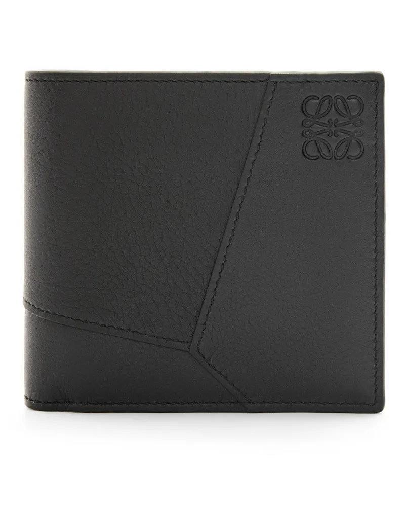 Loewe Luxury Puzzle Bifold Coin Wallet In Classic Calfskin Black