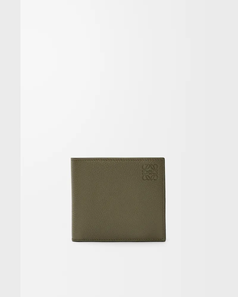 Loewe Bifold Coin Wallet In Soft Grained Leather skin Hombre Khaki