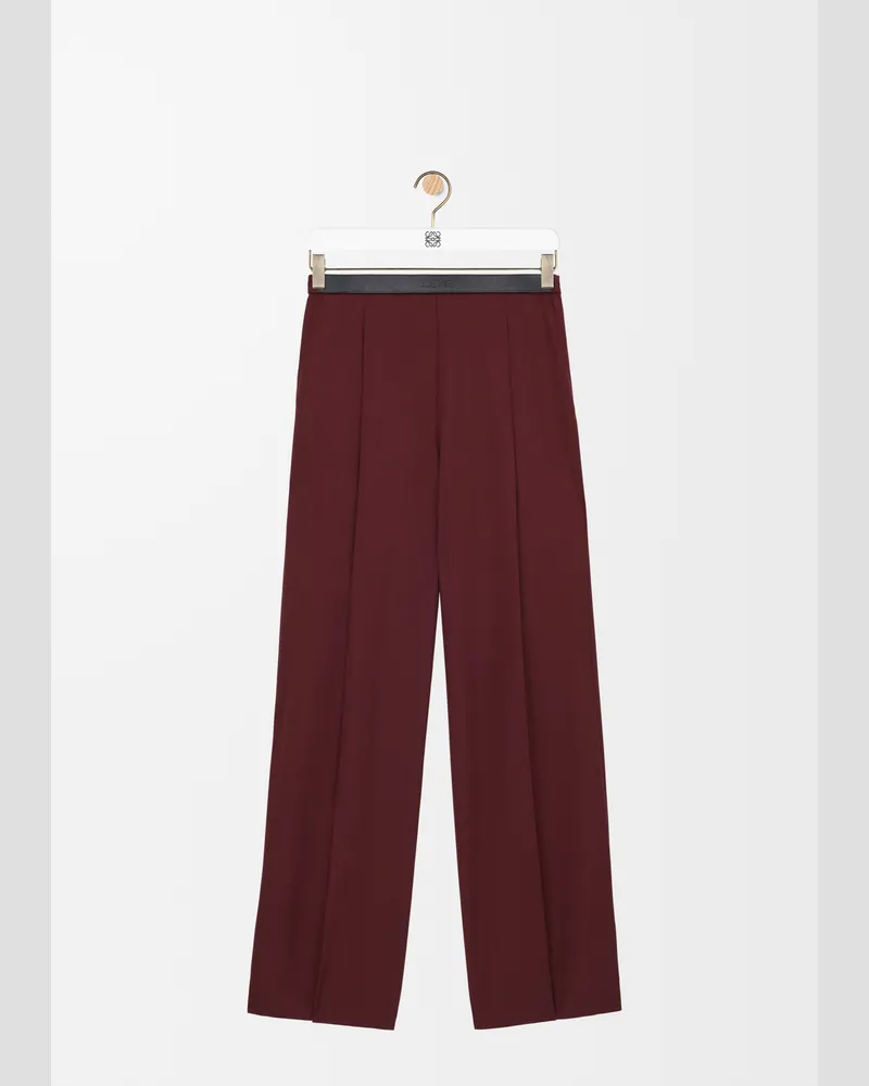 Loewe Trousers In Wool Size Mujer Burgundy
