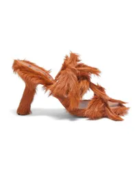 Loewe Luxury Petal sandal in hairy calfskin Paprika