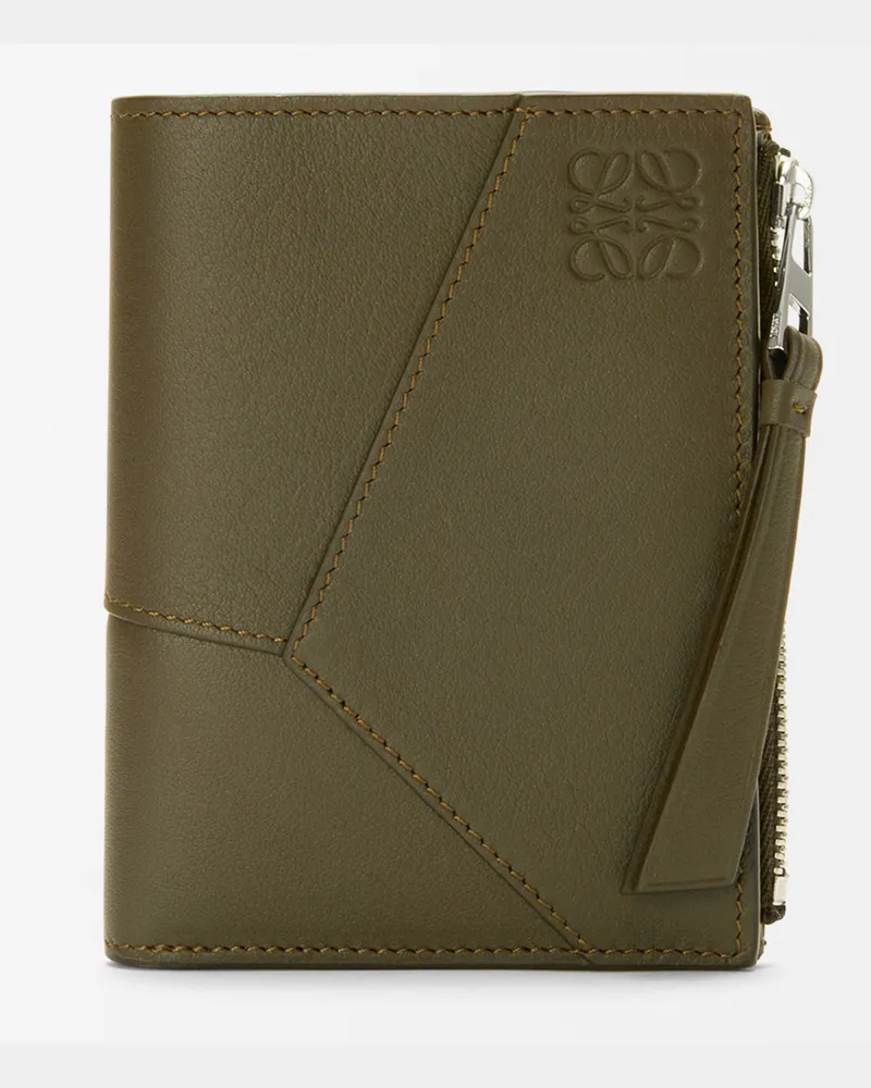 Loewe Puzzle Slim Compact Wallet In Leather skin Hombre Dark