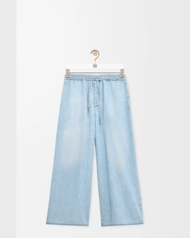 Loewe Drawstring Trousers In Denim Size Hombre Washed