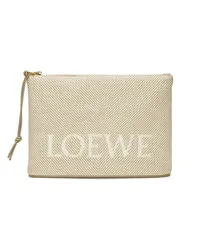 Loewe Luxury Oblong pouch in  jacquard and calfskin Ecru