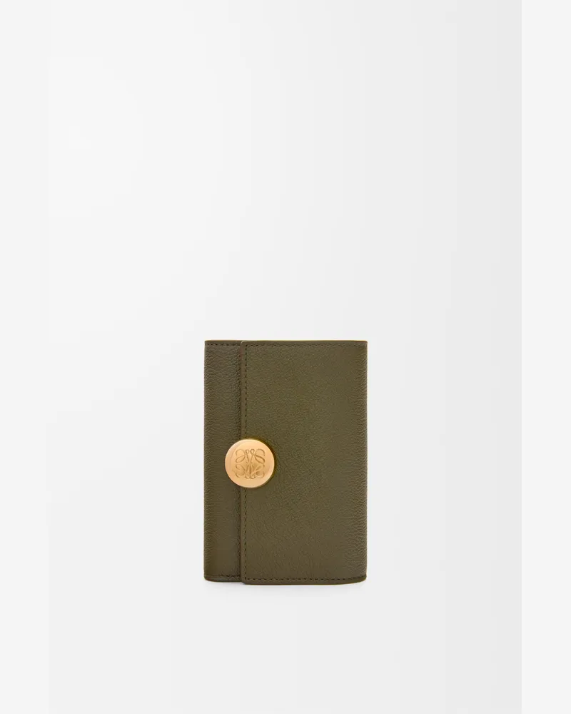 Loewe Pebble Small Vertical Wallet In Pebble Grained Leather skin Mujer Dark
