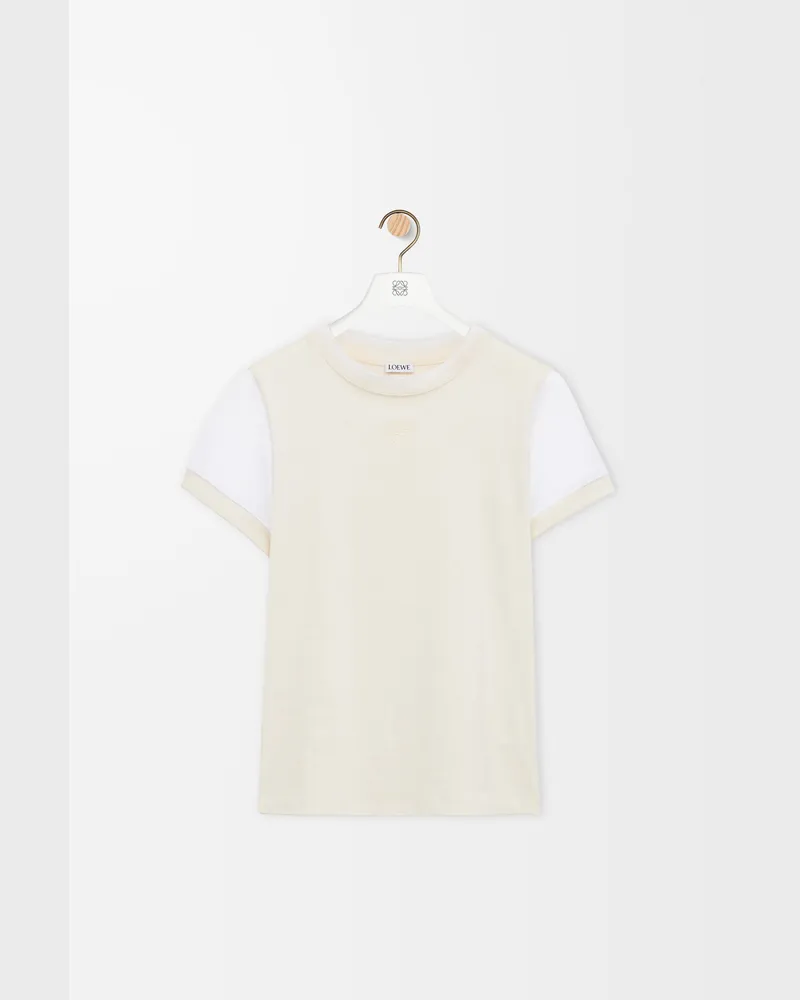 Loewe Small Fit T-shirt In Cotton Blend Size Mujer Vanilla
