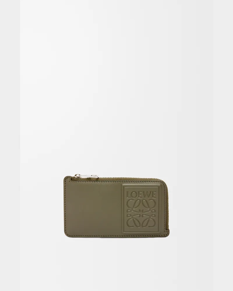 Loewe Coin Cardholder In Satin Leather skin Hombre Khaki