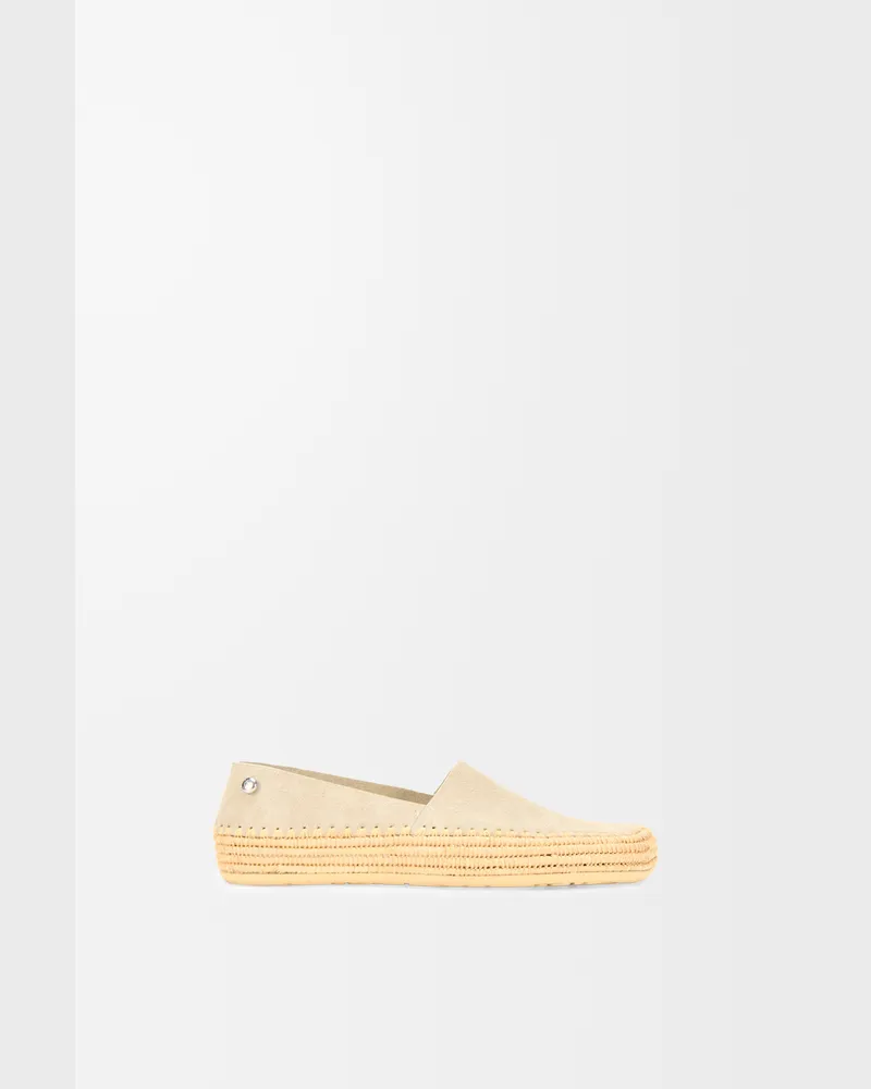 Loewe Rio Slipper In Suede And Raffia Size Mujer Light