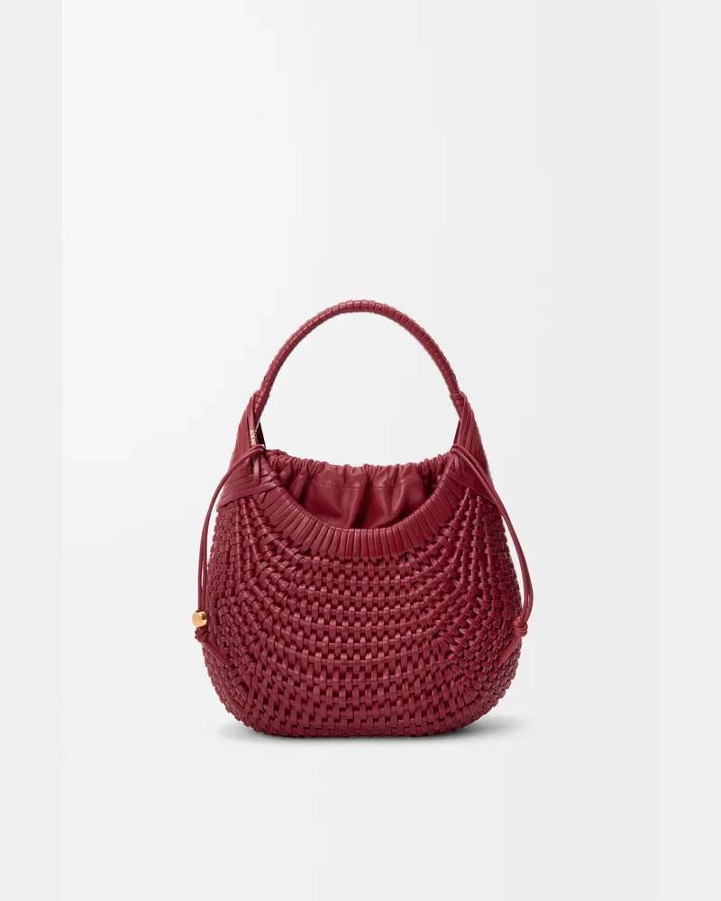 Loewe Diamond Hobo Bag In Leather skin Mujer Cherry