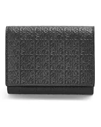 Loewe Luxury Repeat trifold wallet in embossed silk calfskin Black