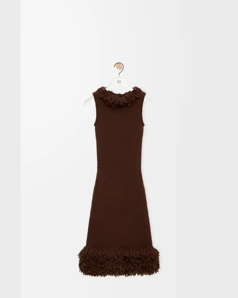 Loewe Dress In Wool Blend Size Mujer Brown