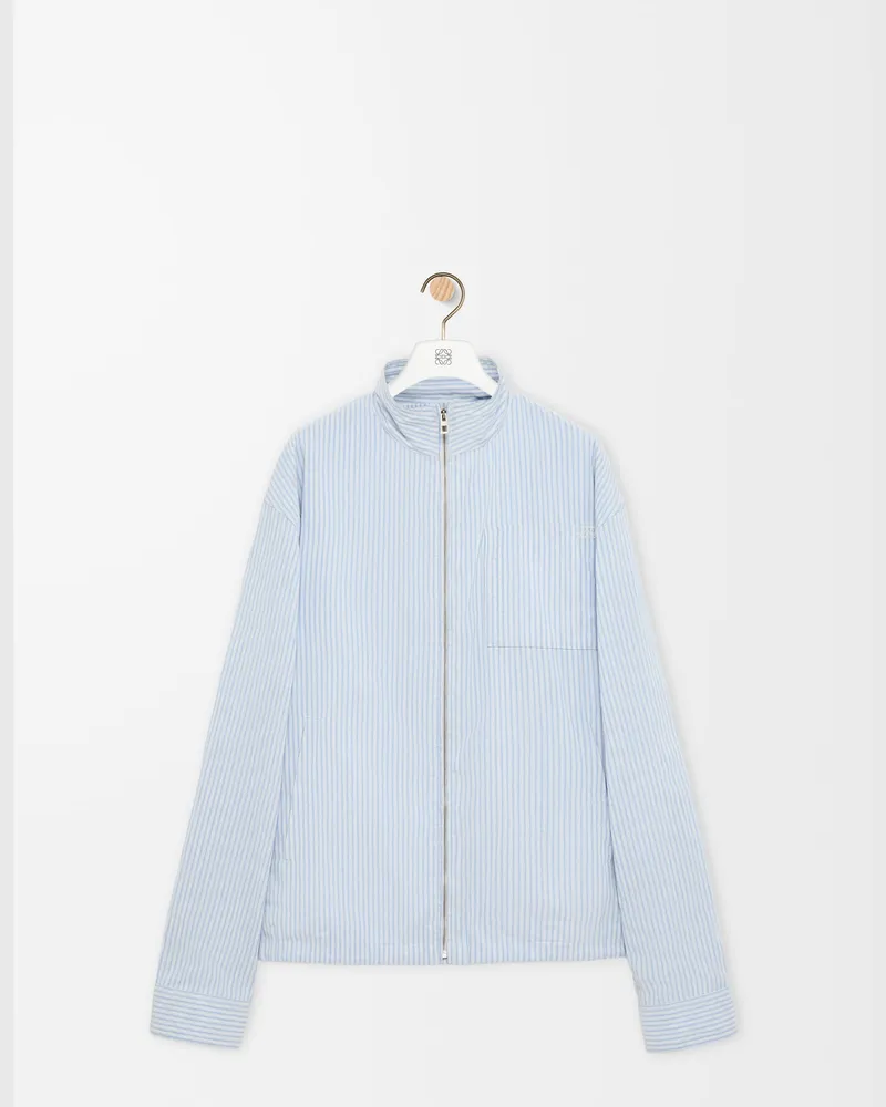 Loewe Zip-up Jacket In Technical Linen Size Hombre White
