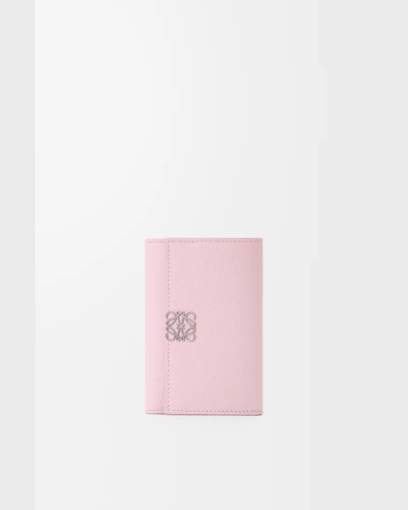 Loewe Anagram Small Vertical Wallet In Pebble Grained Leather skin Mujer Blossom