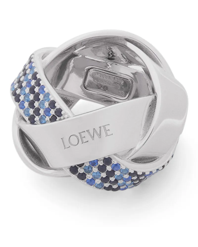 Loewe Luxury Chunky Nest Pavé Ring In Sterling Silver And Crystals