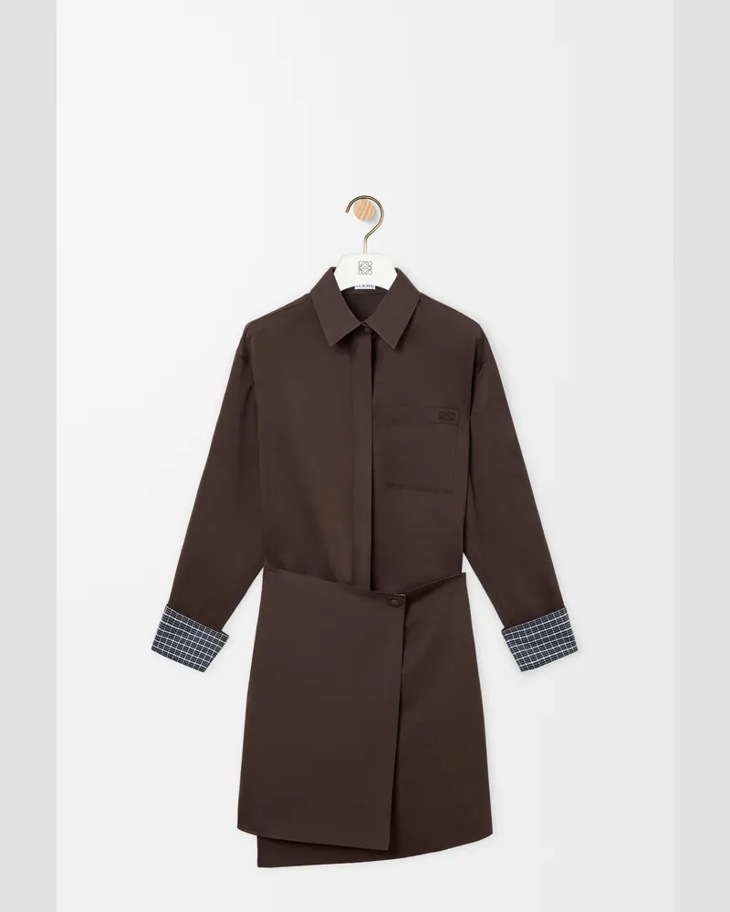 Loewe Dress In Cotton And Silk Size Mujer Brown