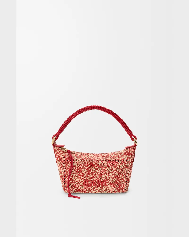 Loewe Cala Mini Bag In Melange Raffia Mujer Red