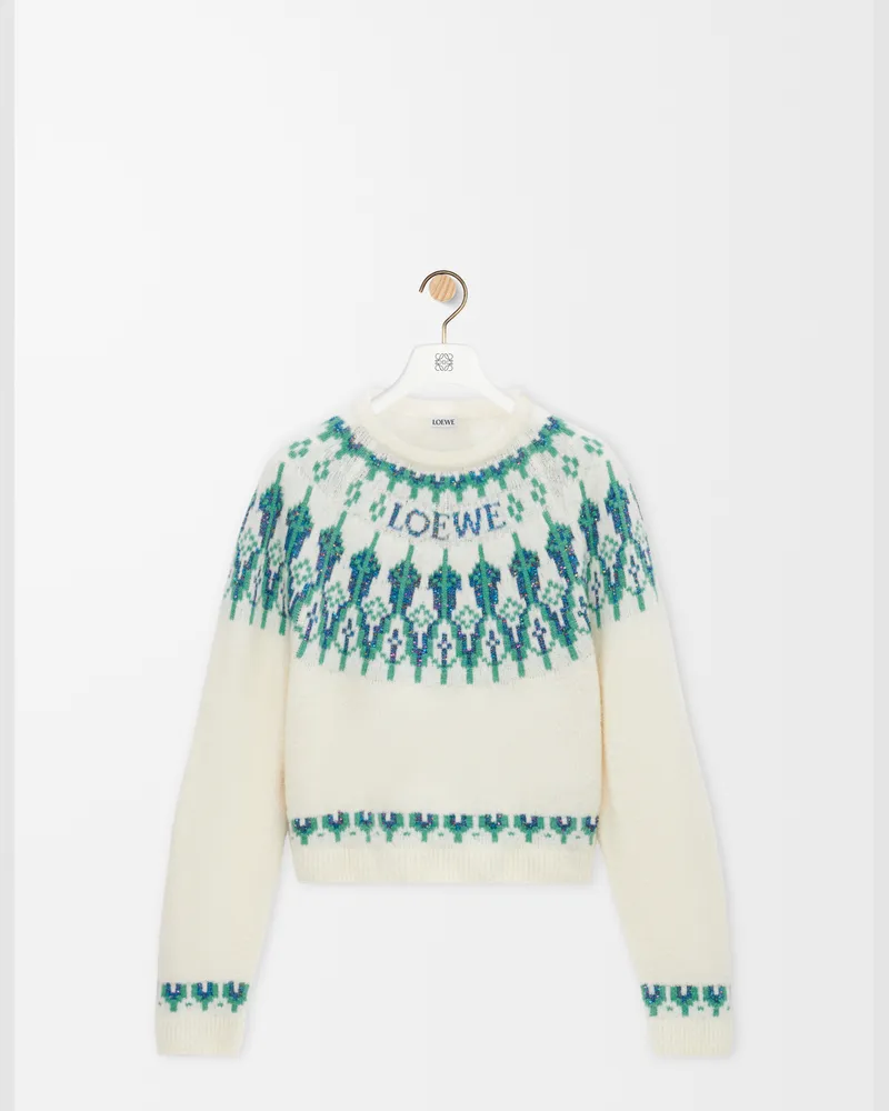 Loewe Sweater In Wool Blend Size Mujer White