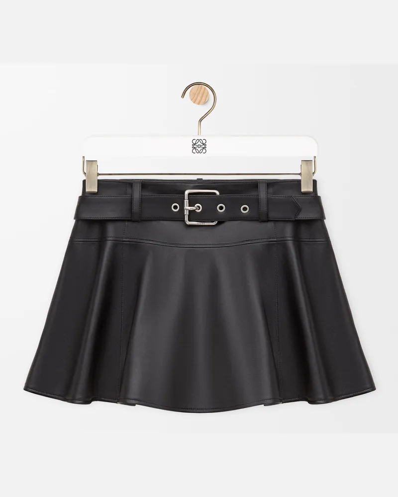 Loewe Mini Skirt In Nappa Lambskin Size Mujer Black