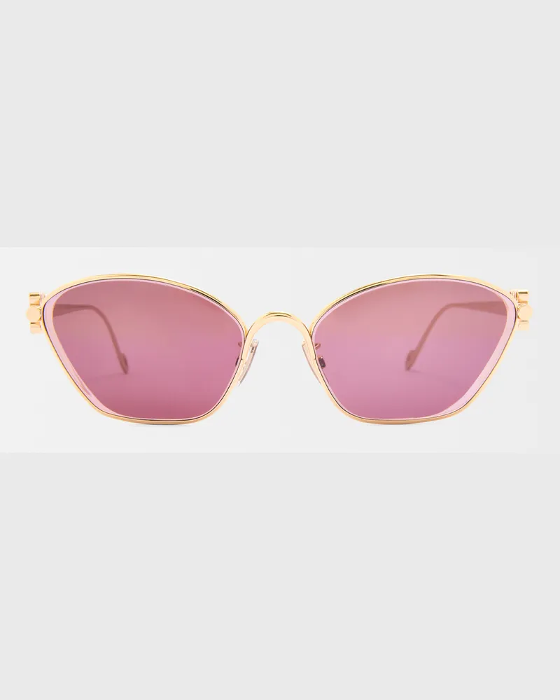 Loewe Anagram Hexagonal Sunglasses Mujer Burgundy