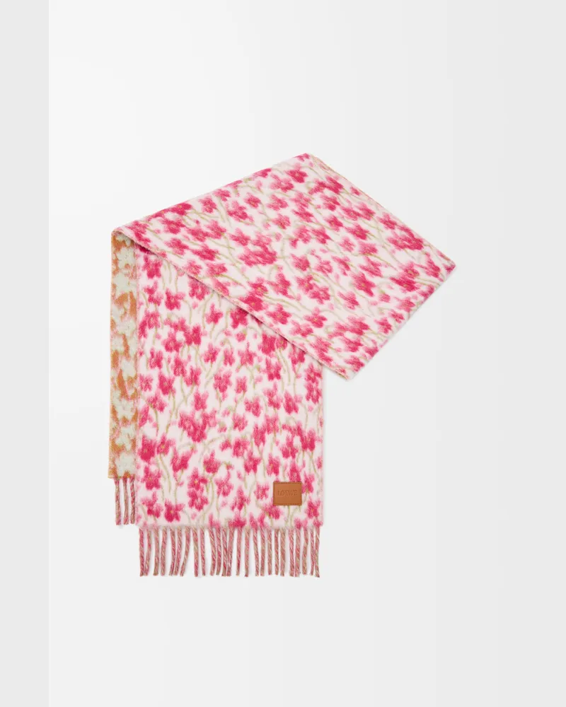 Loewe Scarf In Wool And Alpaca Blend Mujer Pink
