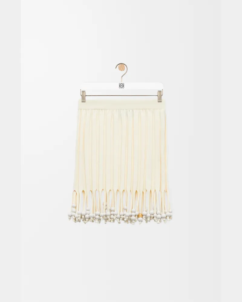 Loewe Mini Skirt In Cotton Size Mujer Ecru
