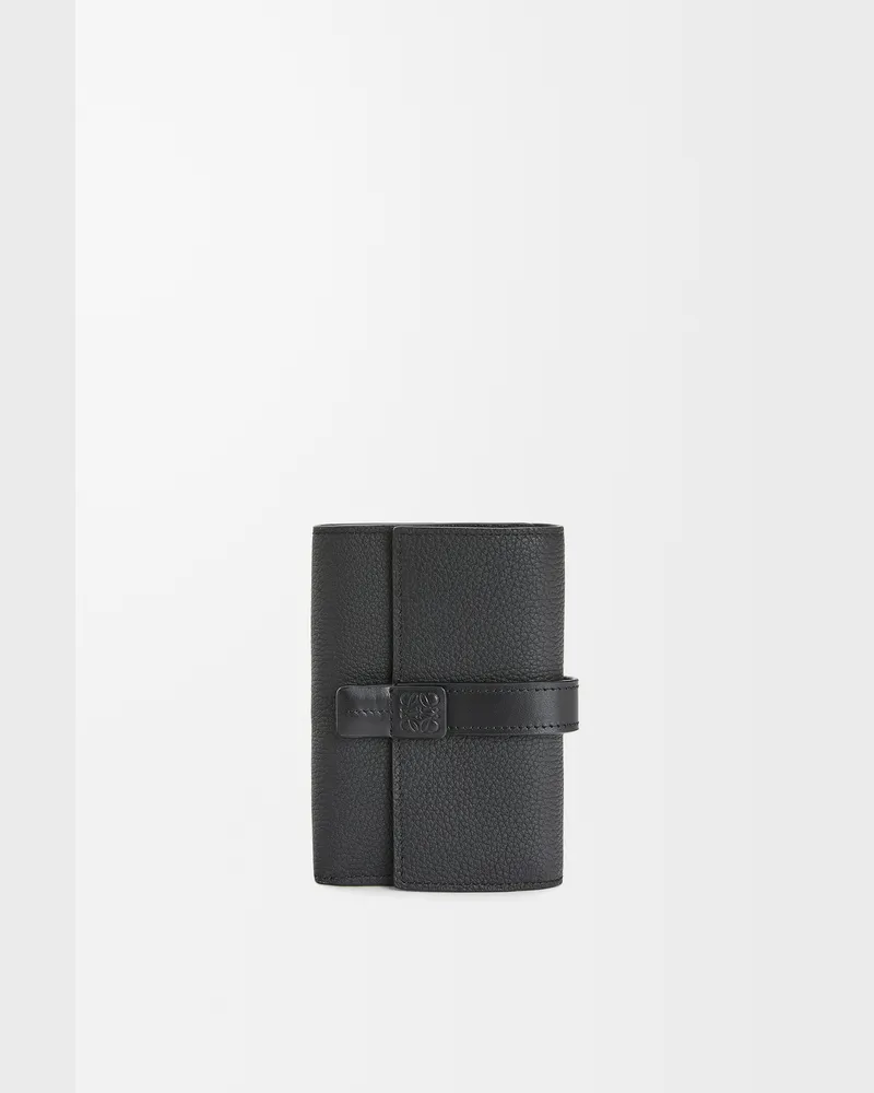 Loewe Small Vertical Wallet In Soft Grained Leather skin Mujer Black