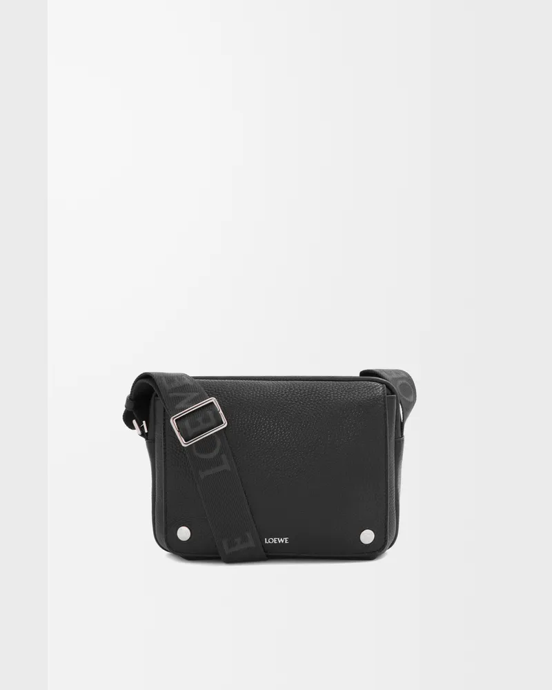 Loewe Medium Pebble Messenger Bag In Supple Grained Leather skin Hombre Black