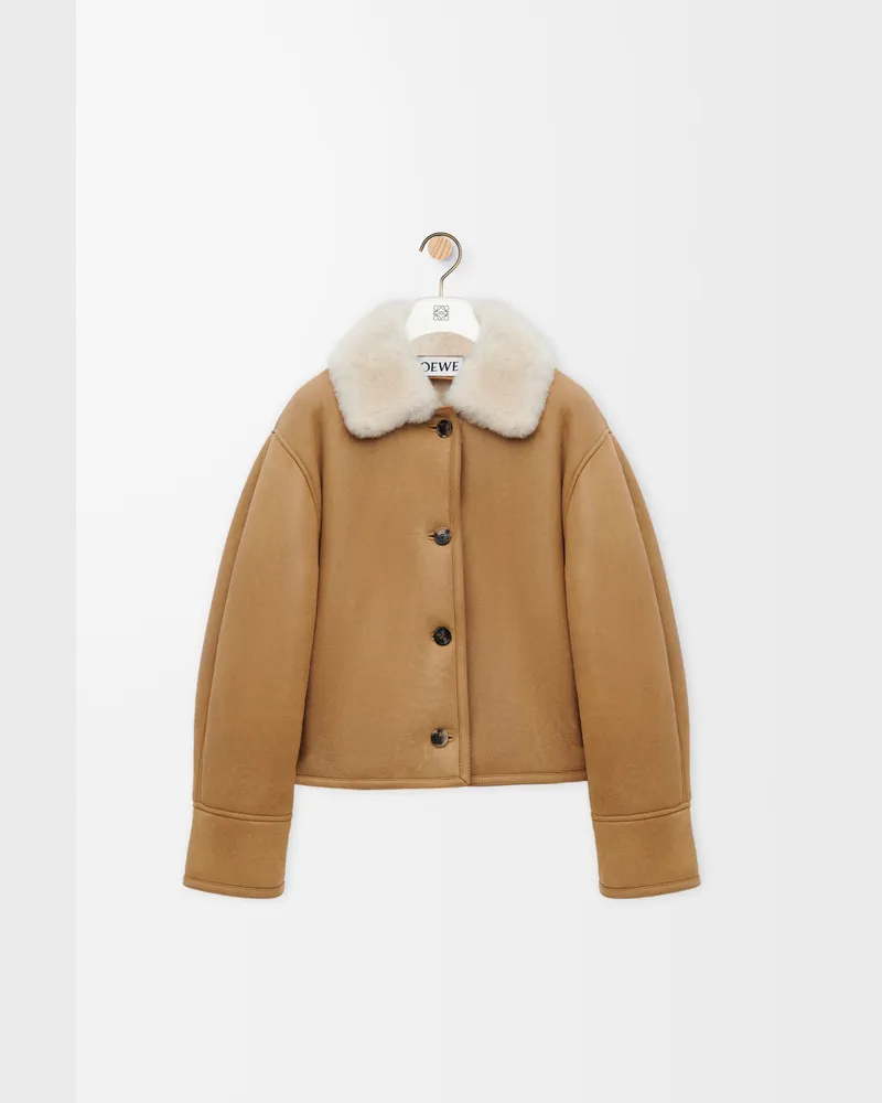 Loewe Jacket In Shearling Size Mujer Camel