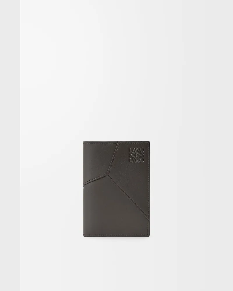 Loewe Puzzle Bifold Cardholder In Leather skin Hombre Dark